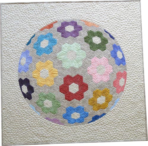 Hexagon English paper pieced quilt pattern