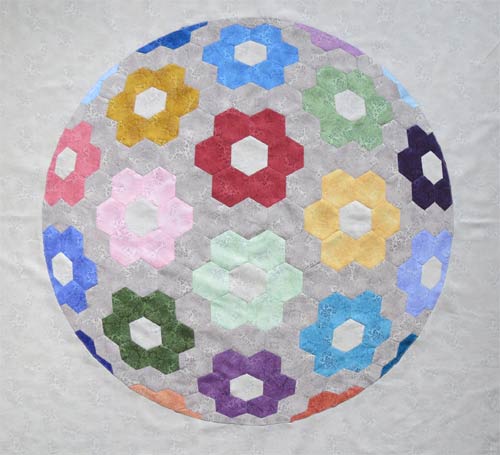 English paper pieced hexagon quilt pattern