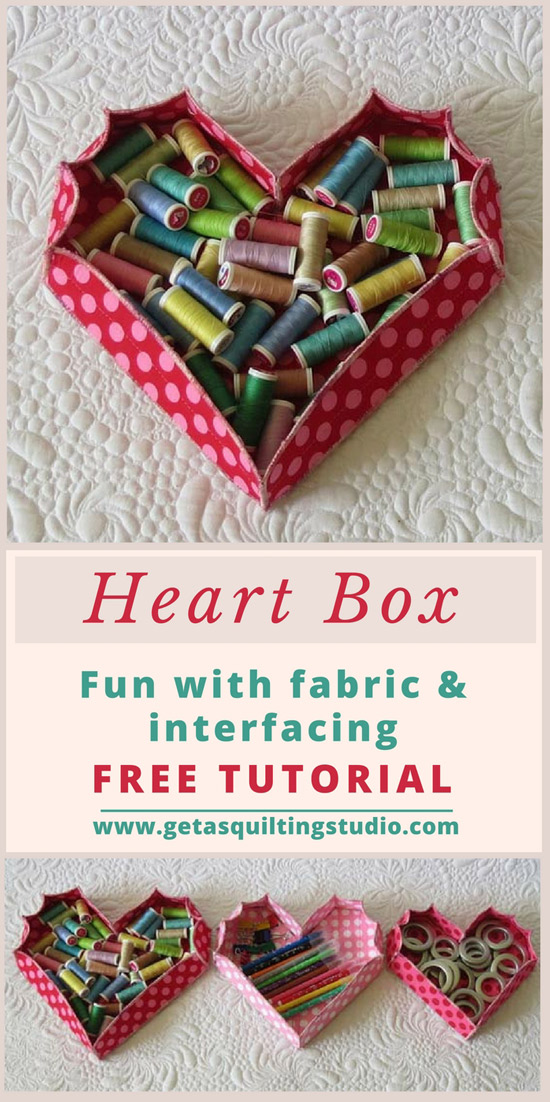 Heart box tutorial- fun with fabric and interfacing.