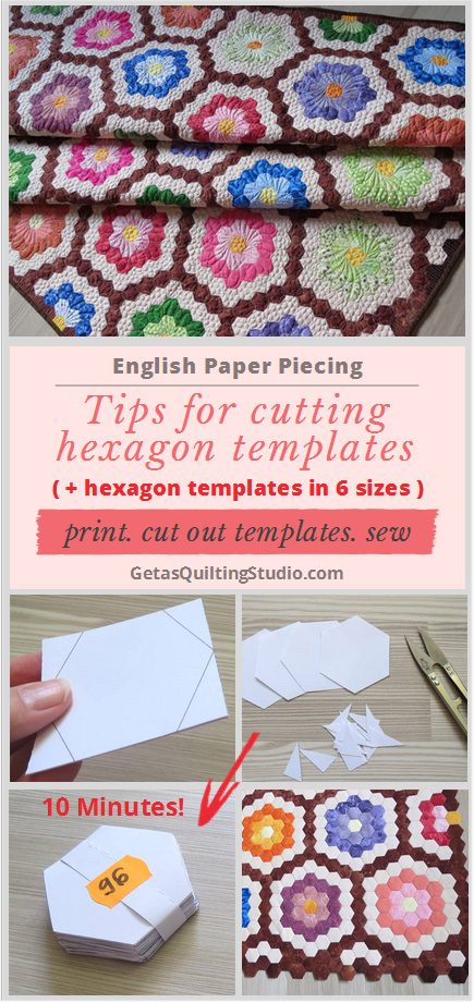Do you need hexagon templates NOW? Learn a quick and easy technique for cutting hexagon templates. Click through to download printable hexagons in various sizes.