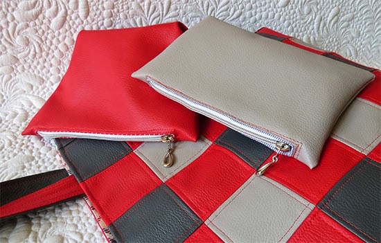  faux leather pouches