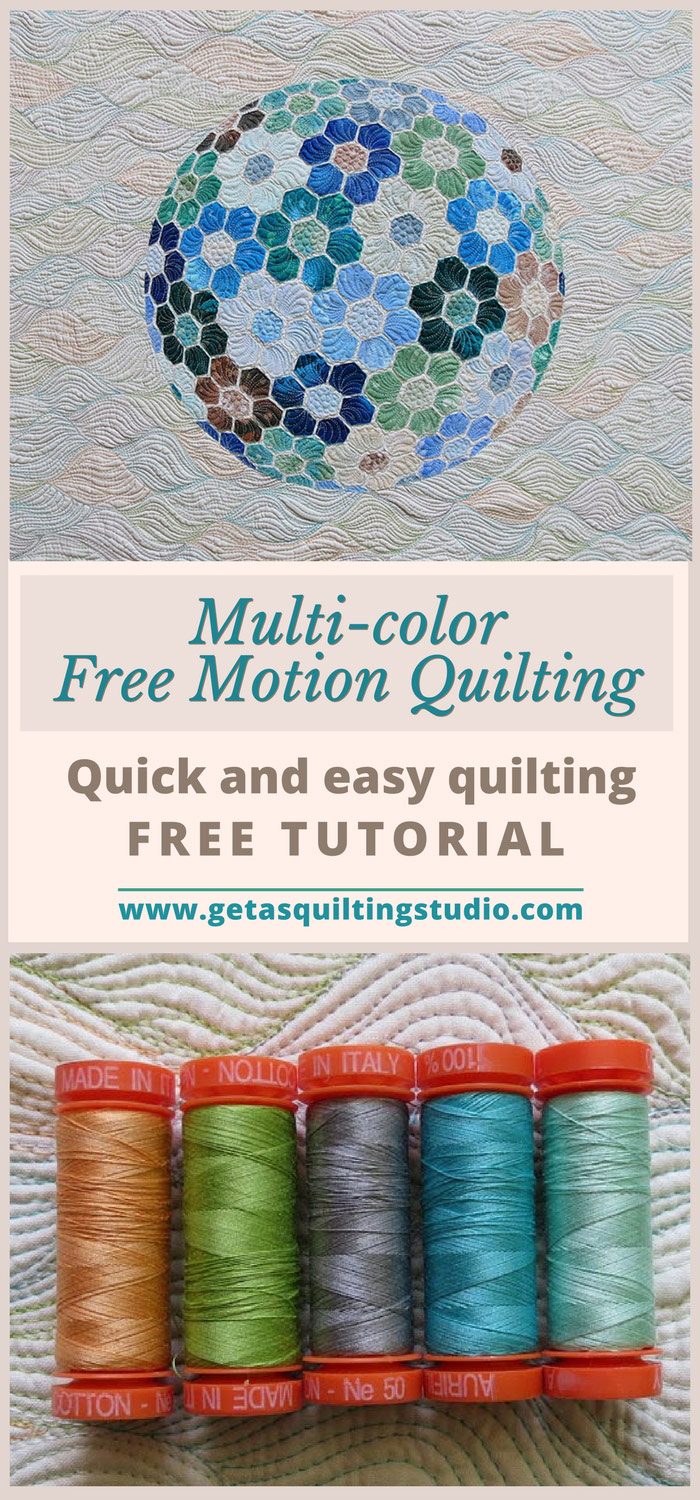 Quick and easy multicolor free motion quilting