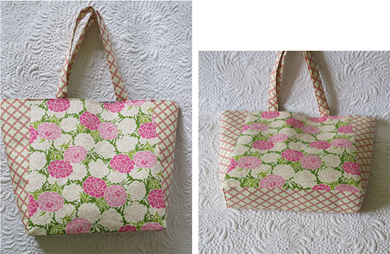 Download Tote bag pattern for a quick, easy, simple and chic tote bag.