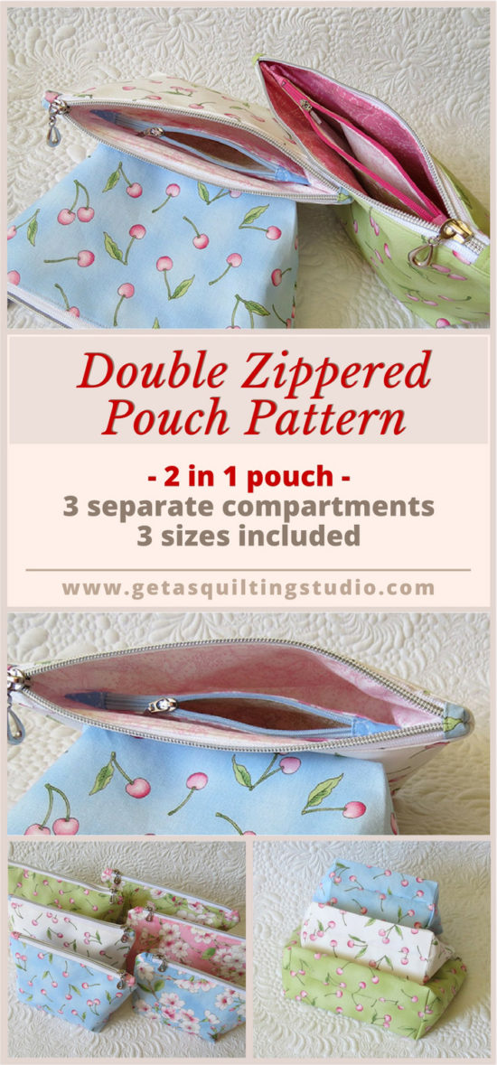 Double zippered pouch pattern