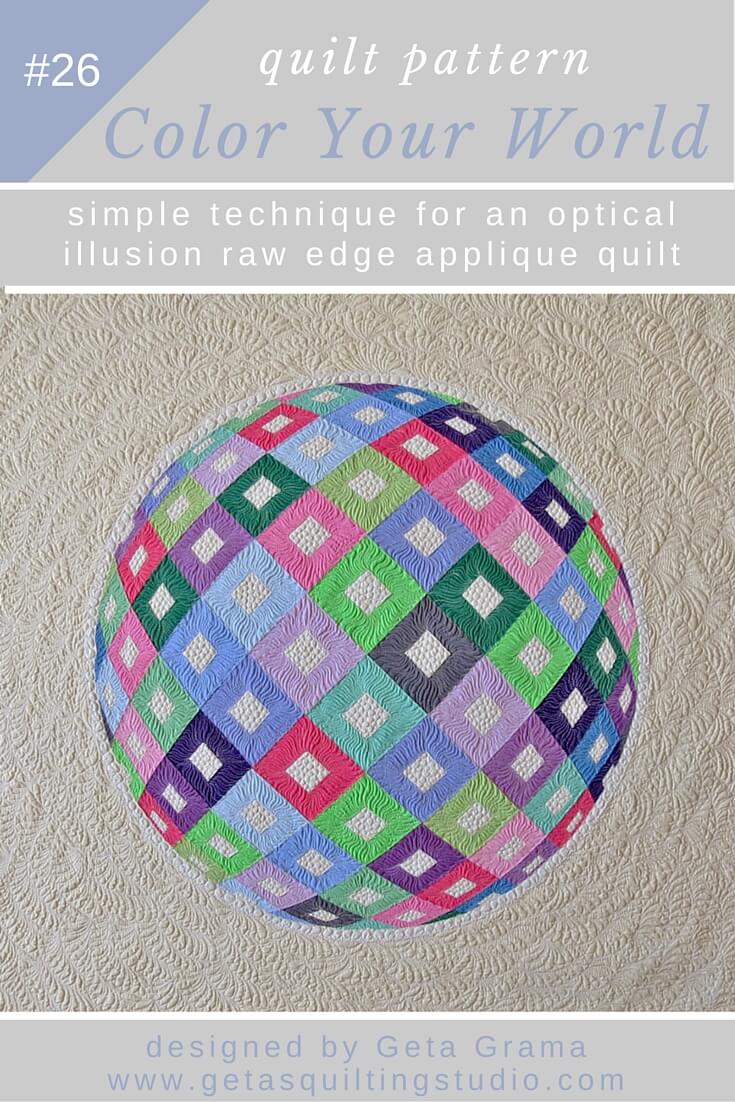 optical illusion 3D Applique Quilt Pattern