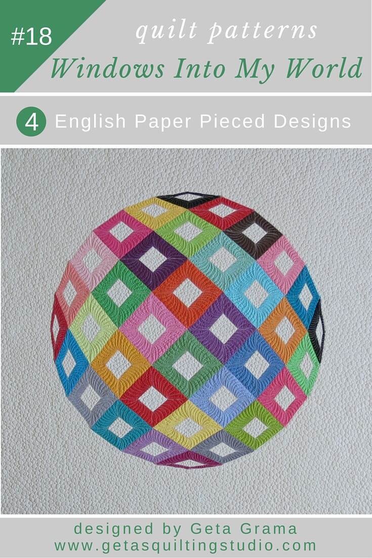 Optical illusion English paper pieced quilt pattern