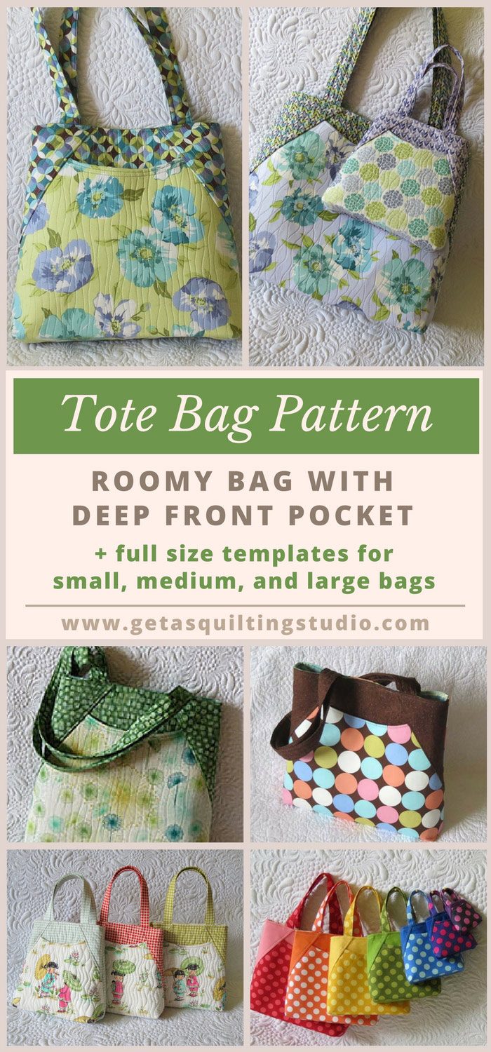 Pattern for roomy bag with deep front pocket
