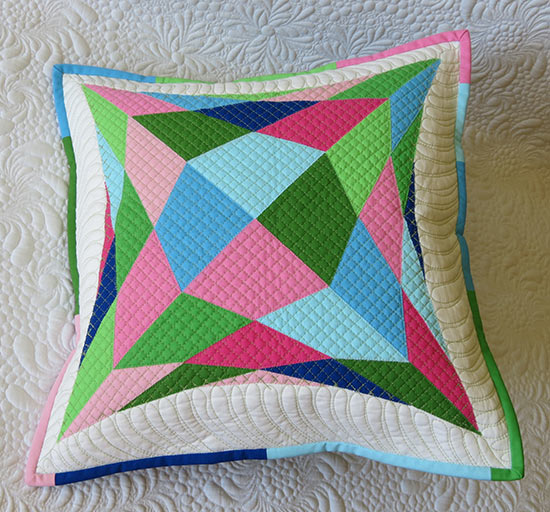 simple geometric applique pillow quilt pattern