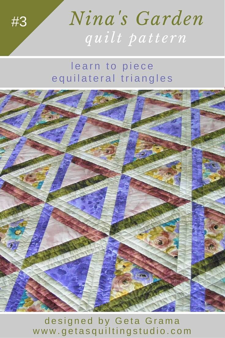 Triangle patchwork quilt pattern