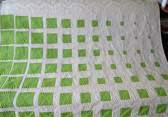 two color geometric patchwork quilt pattern