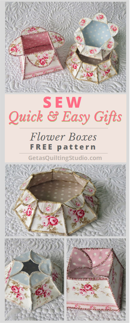 Flower boxes tutorial + free download- templates for square, hexagonal and octagonal boxes