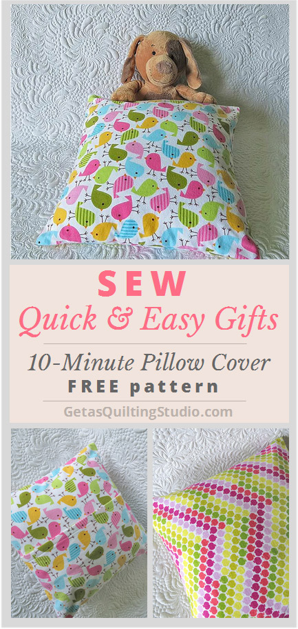 Quick pillow cover tutorial- it needs only 10 minutes and half yard of fabric.