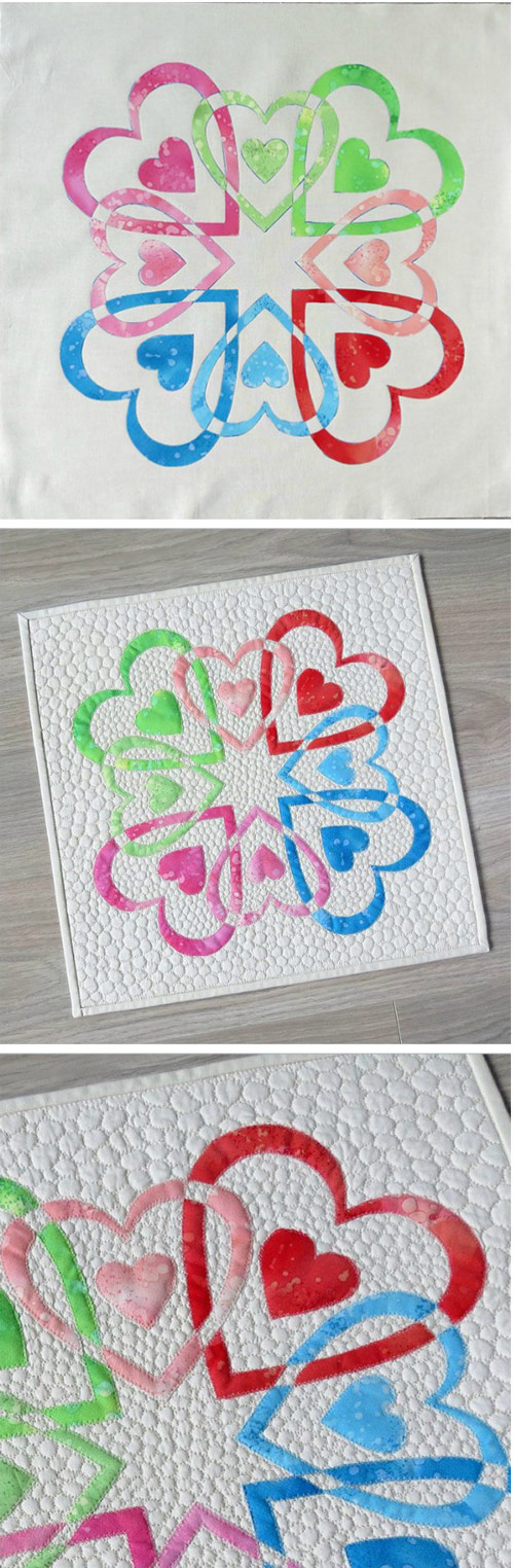 Easy Applique Heart Quilt