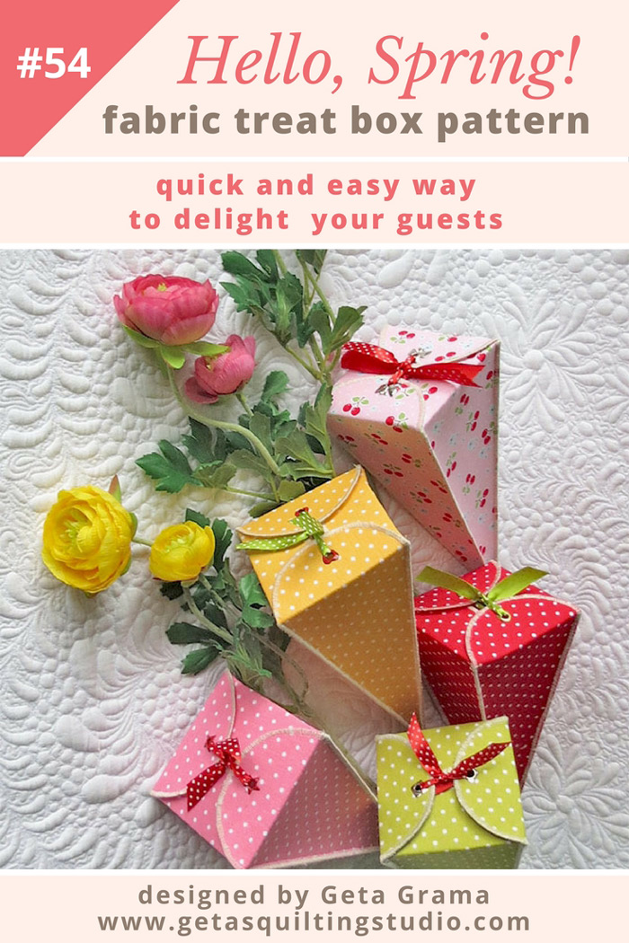 Fabric treat boxes pattern- surprise your loved ones with a charming gift