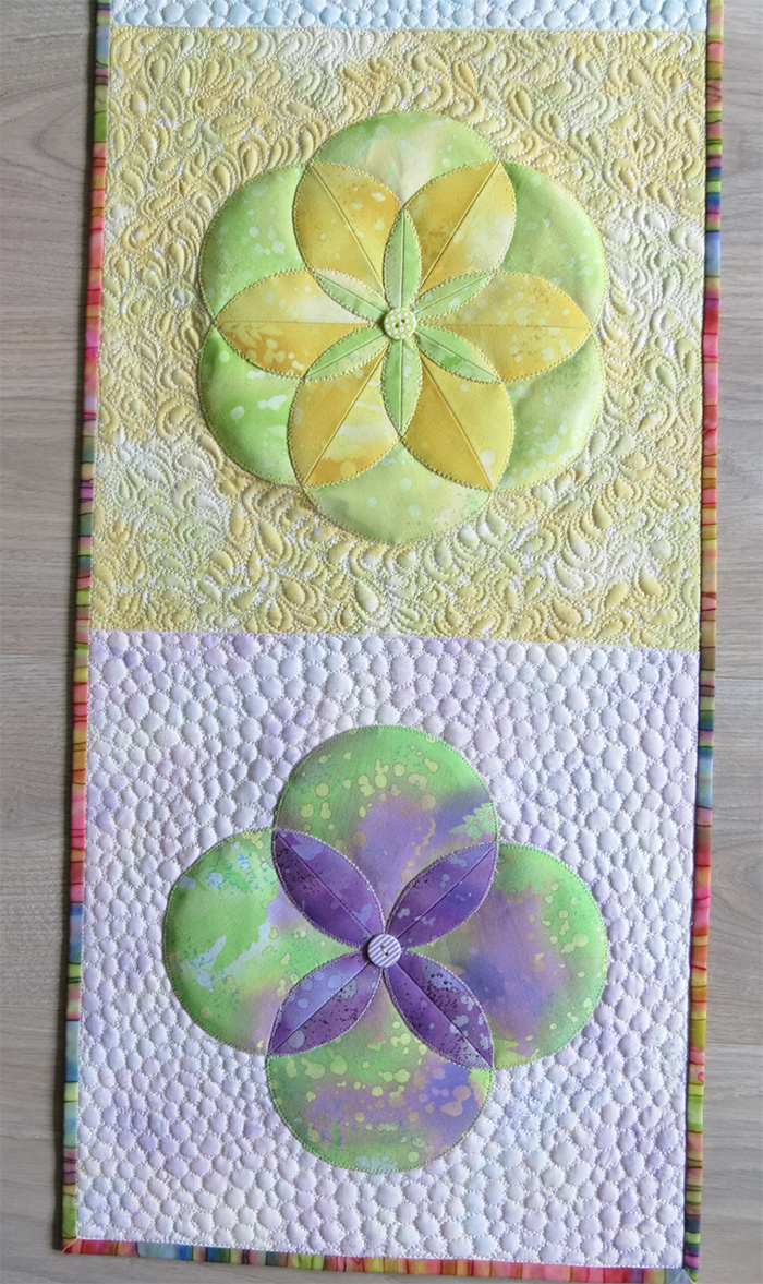Fabric Folded Flowers Quilt