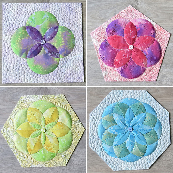 Fabric Folded Flowers Quilt