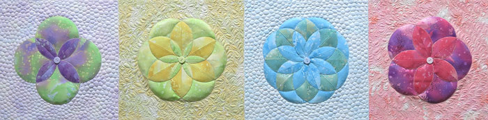 Fabric Folded Flowers Quilt