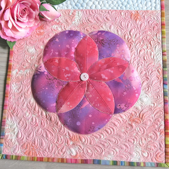 Fabric Folded Flowers Quilt