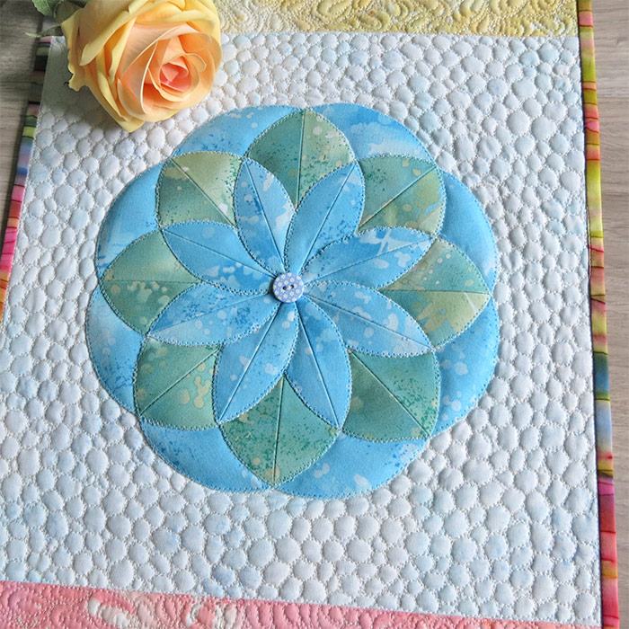 Fabric Folded Flowers Quilt