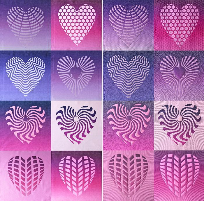 Applique heart quilt pattern