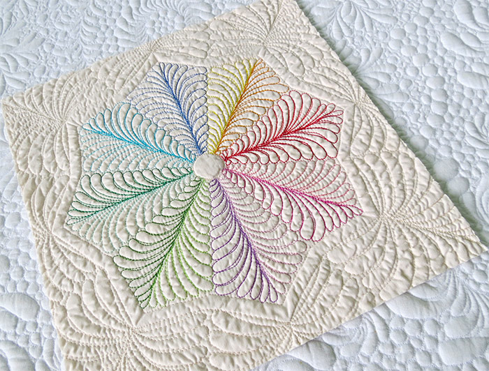 free motion quilting feathers
