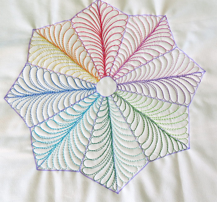 free motion quilting feathers