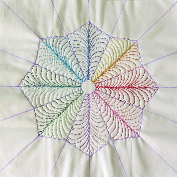 free motion quilting feathers