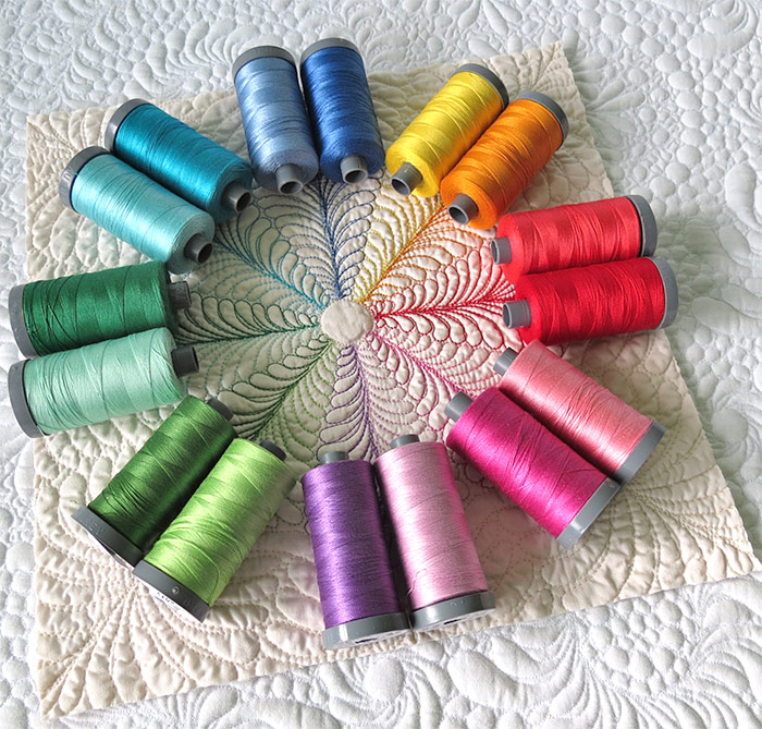 free motion quilting feathers