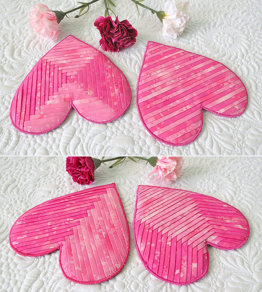 Fabric Heart Coasters Pattern - Geta's Quilting Studio