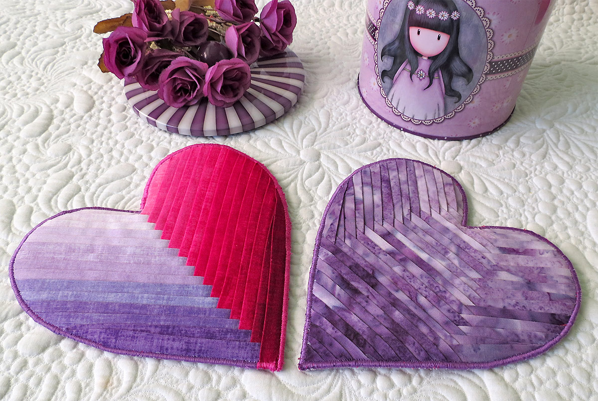 Fabric-heart-coasters-8b - Geta's Quilting Studio