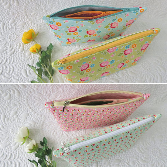 Use this pouch pattern bundle and learn to sew pouches.