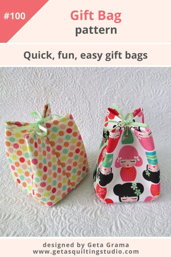 The easiest and quickest pouch and tote bag patterns - Geta's Quilting ...