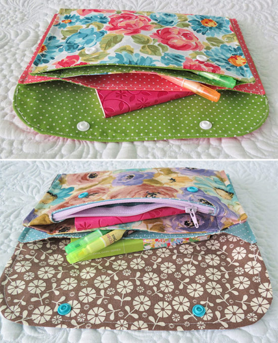 Use this pouch pattern bundle and learn to sew pouches.