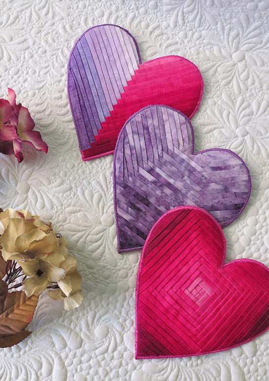 Fabric Heart Coasters Pattern - Geta's Quilting Studio